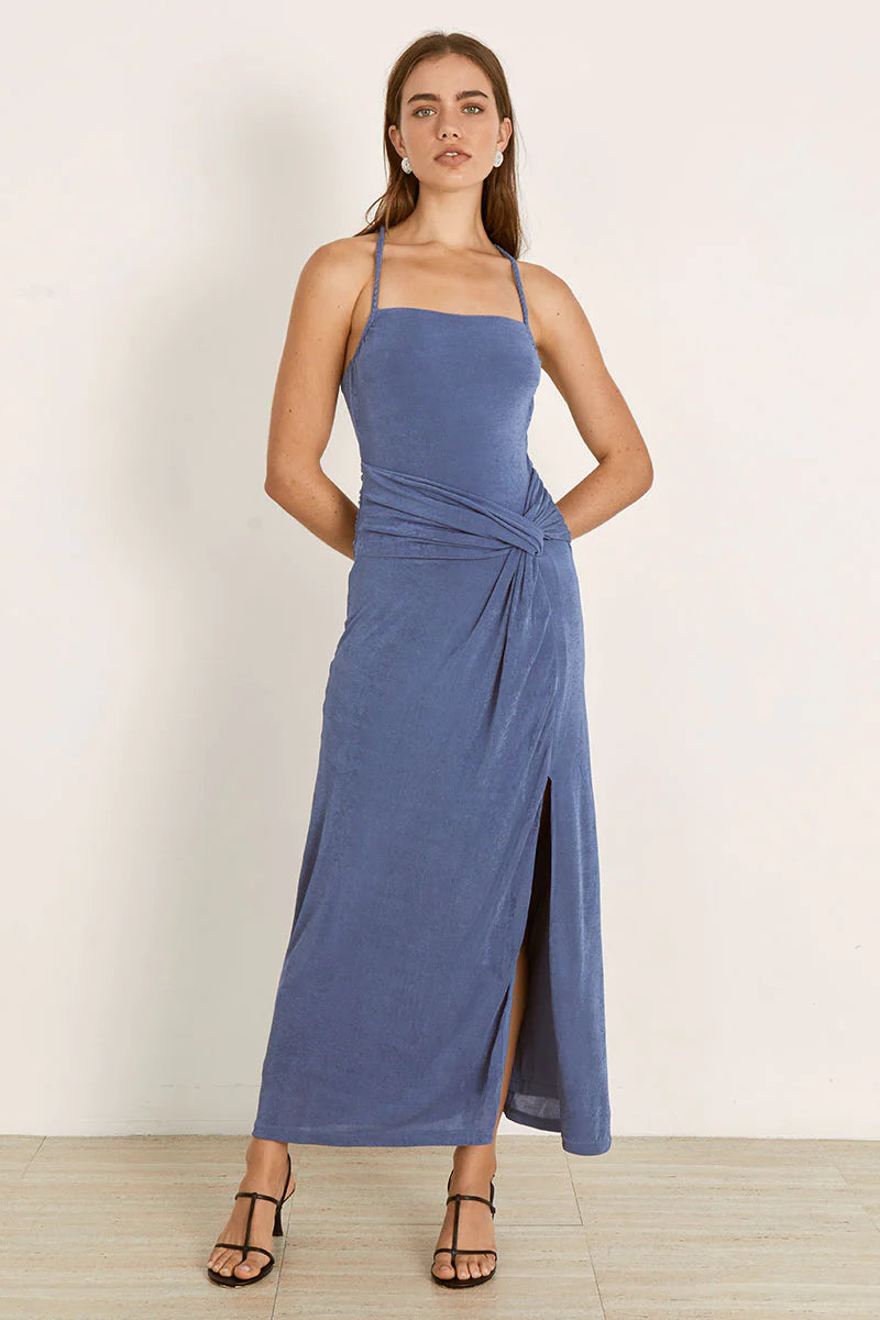 Mon Renn Entwine Midi Dress Elemental Blue