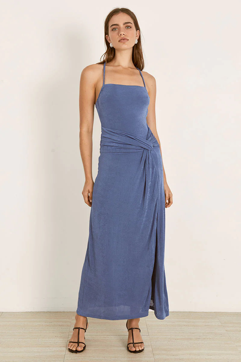 Mon Renn Entwine Midi Dress Elemental Blue