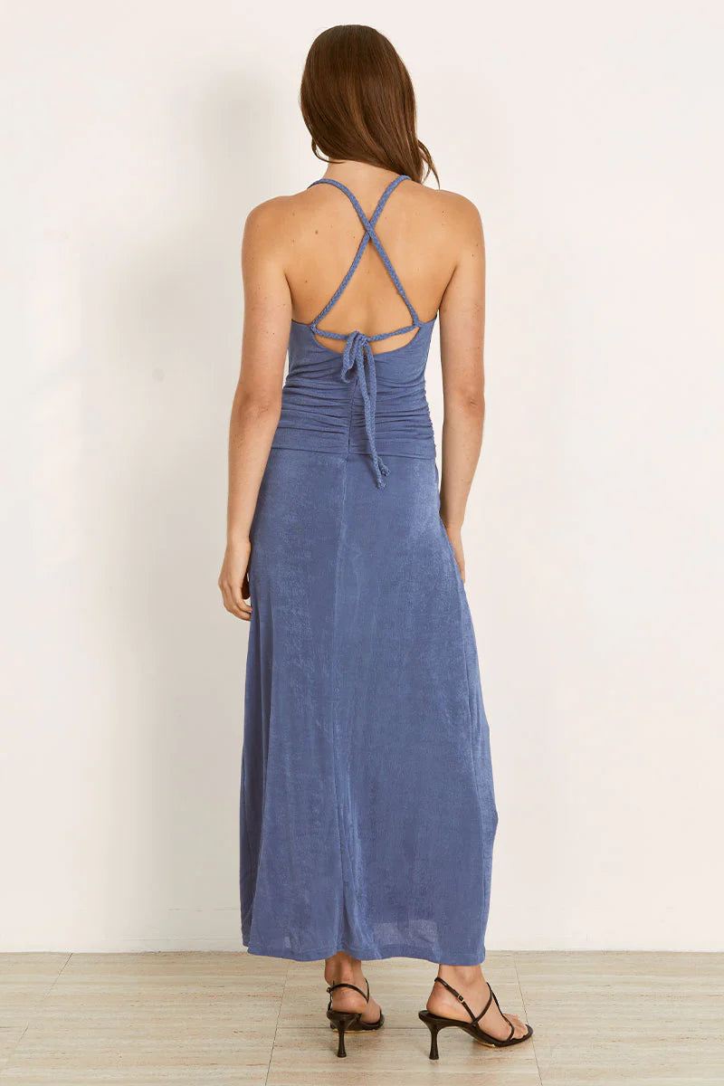 Mon Renn Entwine Midi Dress Elemental Blue