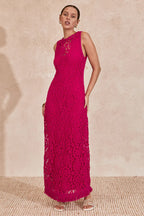 Mon Renn Mila Midi Dress Magenta Pink