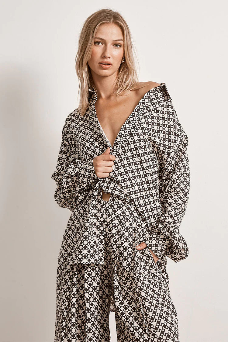 Mon Renn Moonlight Shirt Geo Print