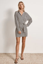 Mon Renn Moonlight Shirt Dress Geo Print
