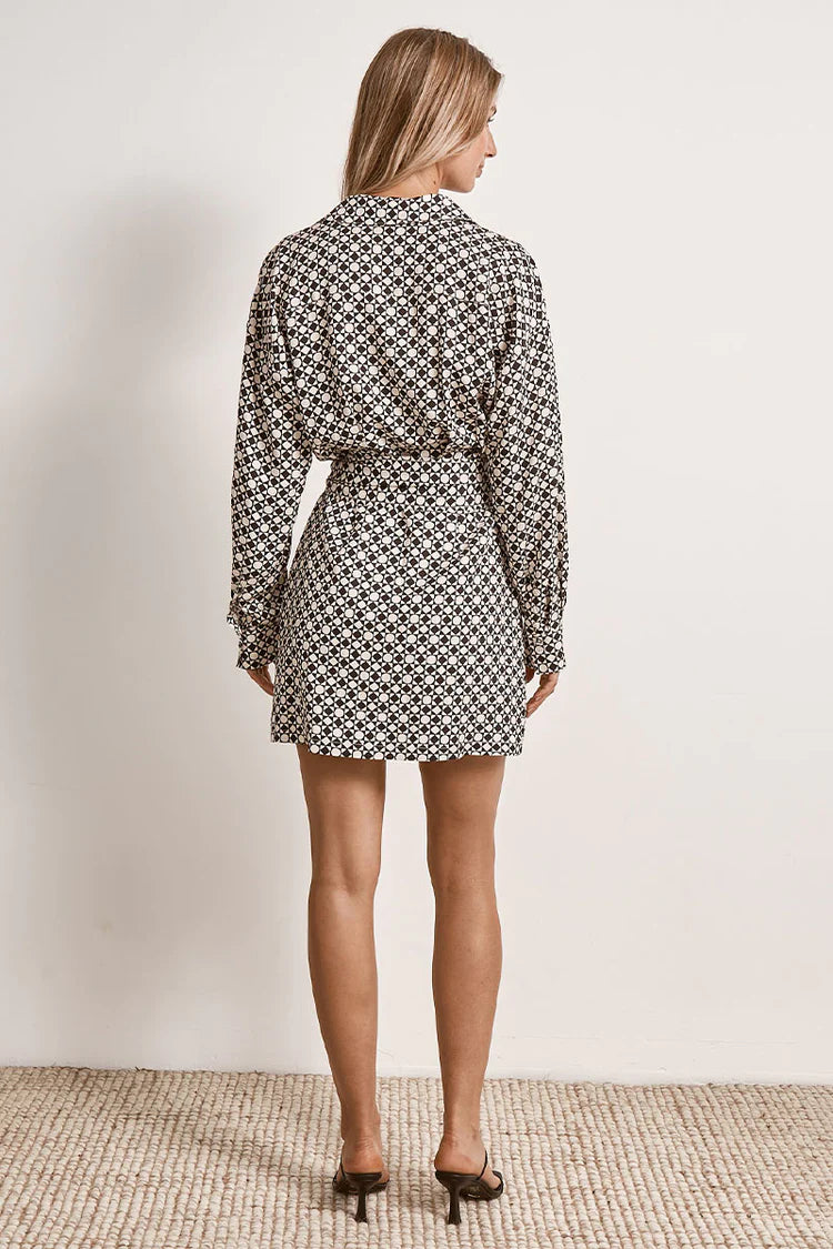 Mon Renn Moonlight Shirt Dress Geo Print