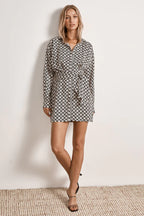 Mon Renn Moonlight Shirt Dress Geo Print