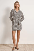 Mon Renn Moonlight Shirt Dress Geo Print