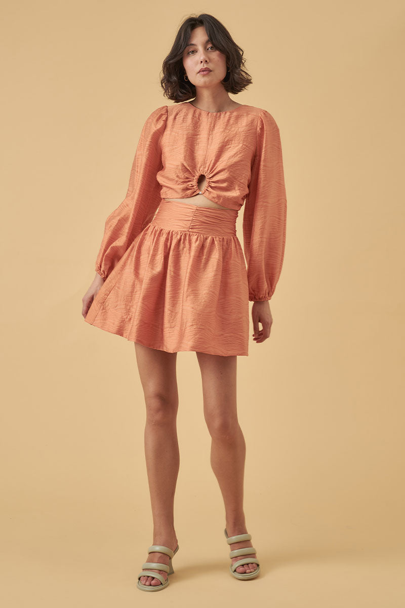 Mon Renn Reign Mini Dress Apricot