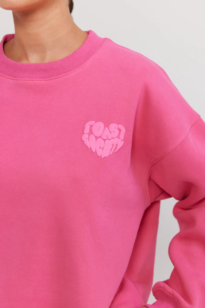 Toast Society - Move With Love Sweater - Hyper Pink