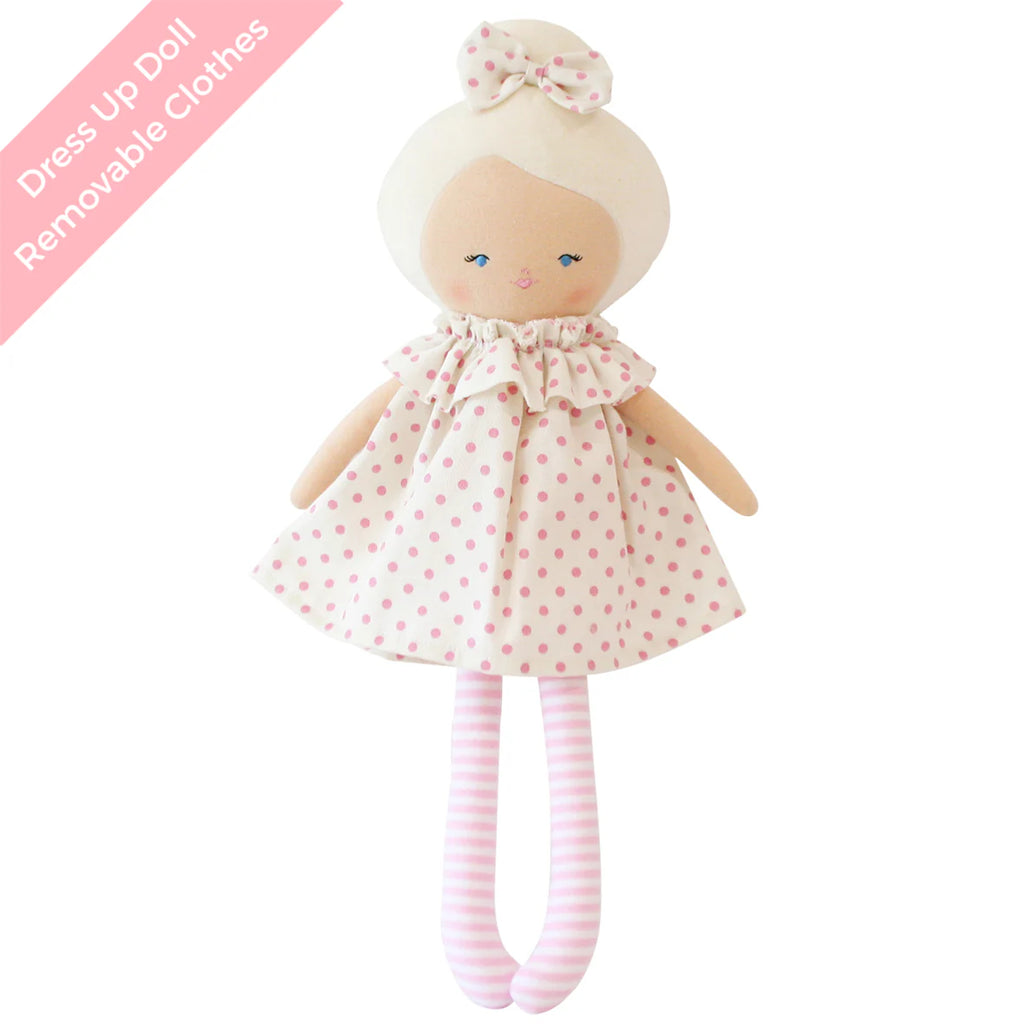 Alimrose  Harper Doll 43cm Berry Polka