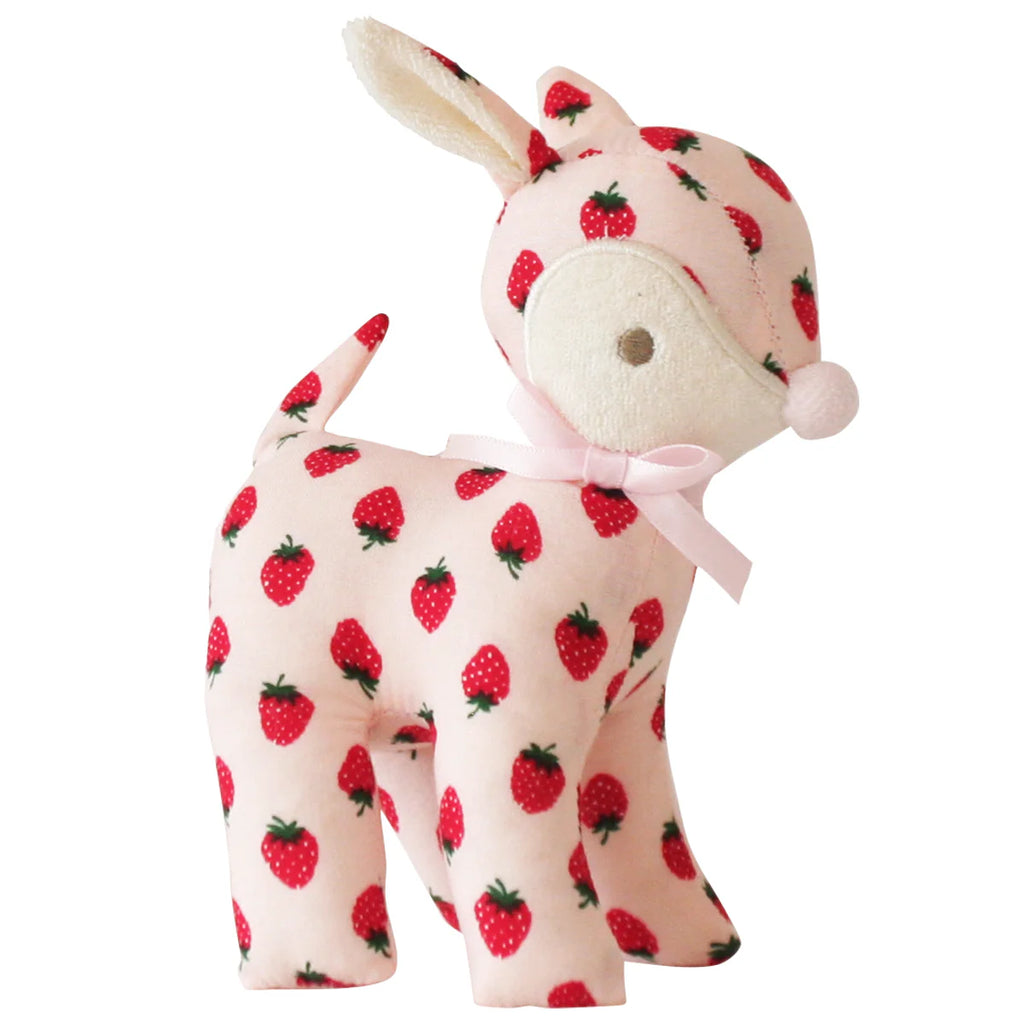 Alimrose  Baby Deer Rattle Strawberry