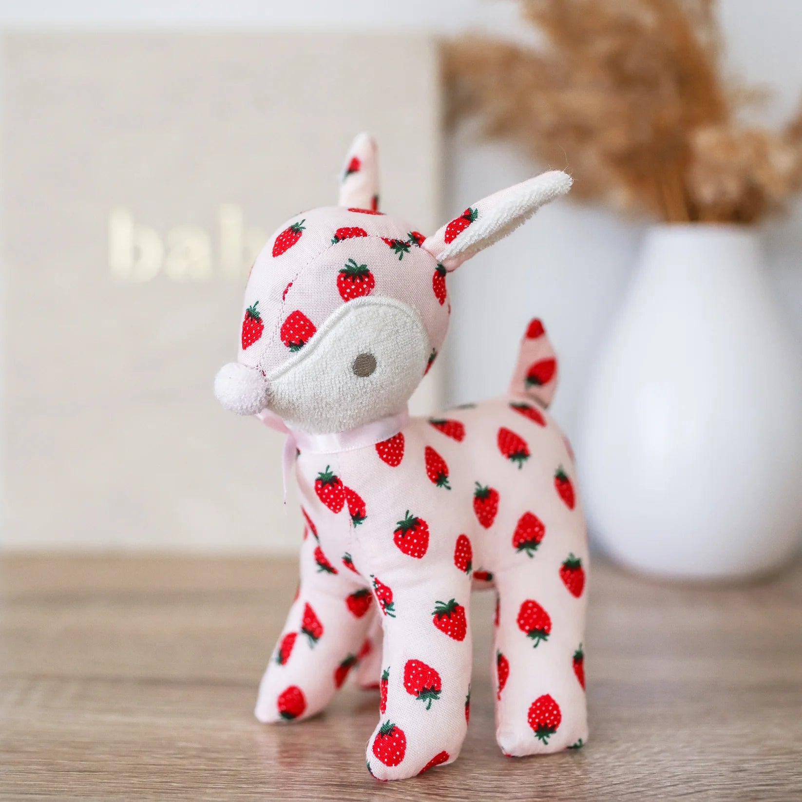 Alimrose  Baby Deer Rattle Strawberry