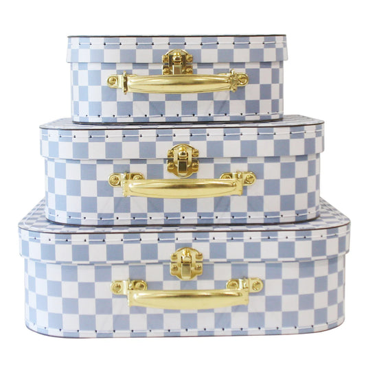 Alimrose Kids Carry Case Set Blue Check