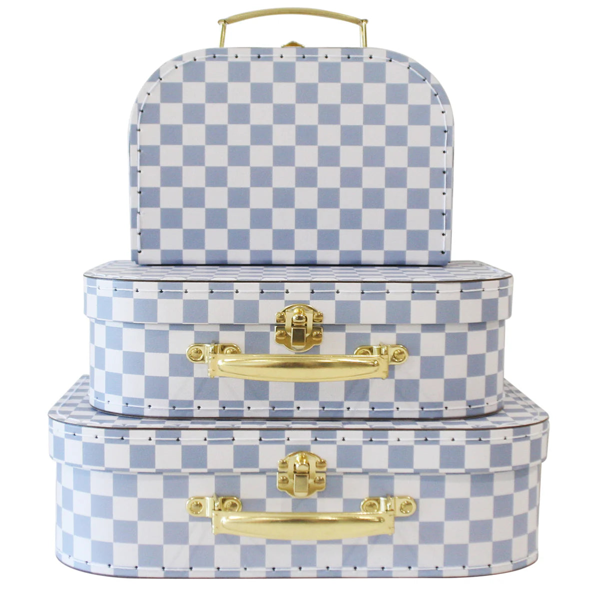 Alimrose Kids Carry Case Set Blue Check