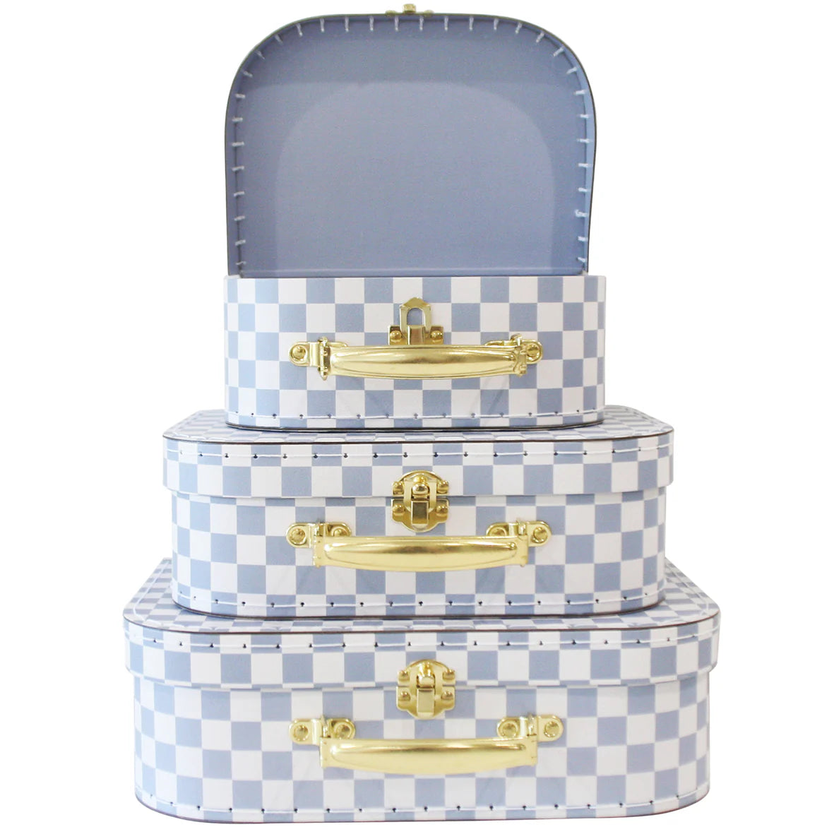 Alimrose Kids Carry Case Set Blue Check