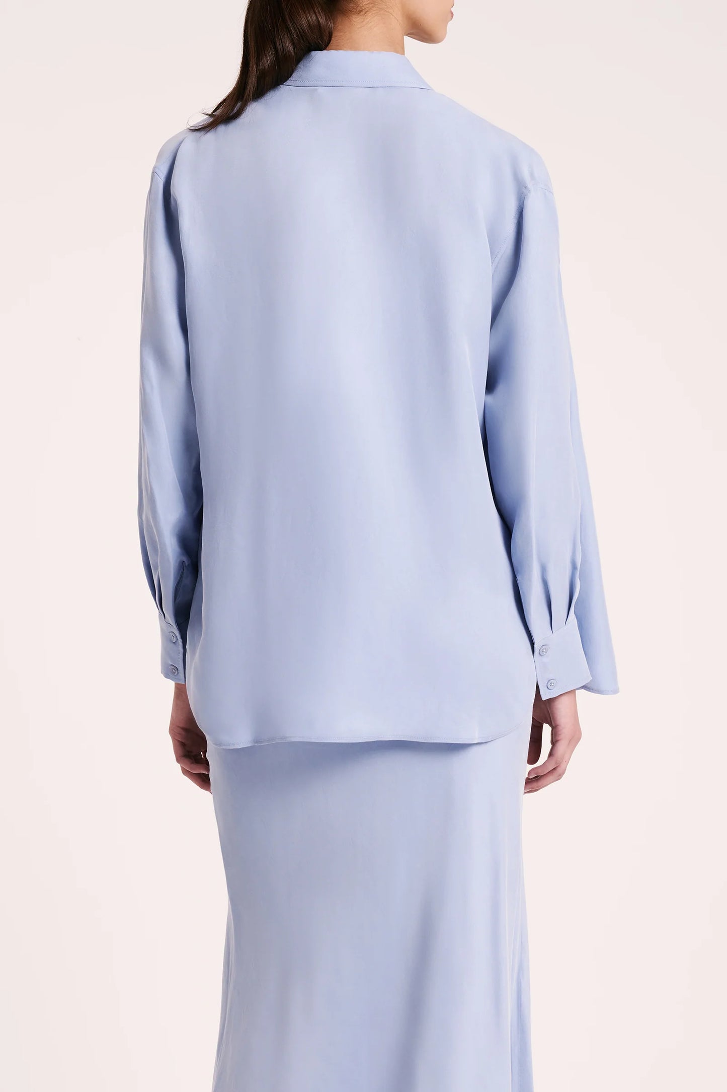 Nude Lucy RIKA CUPRO SHIRT- Mineral Blue