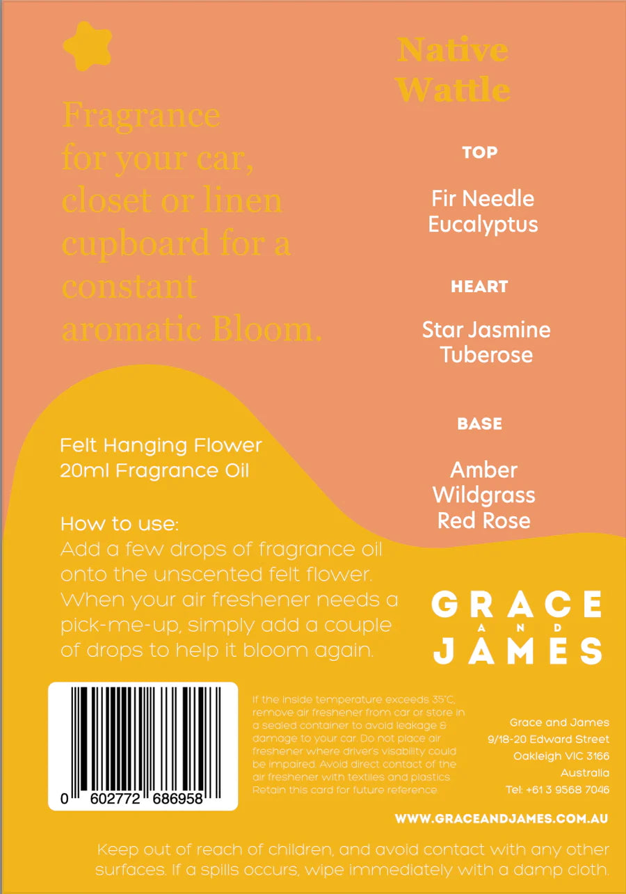 Grace & James - Native Wattle - Felt Air Freshener