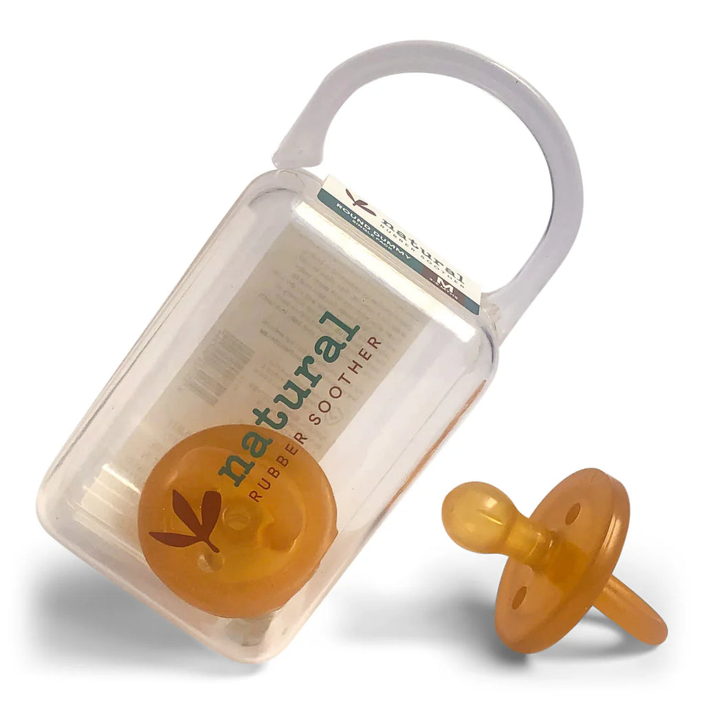 Twin Round Natural Rubber Soother | Dummy in Reusable Case