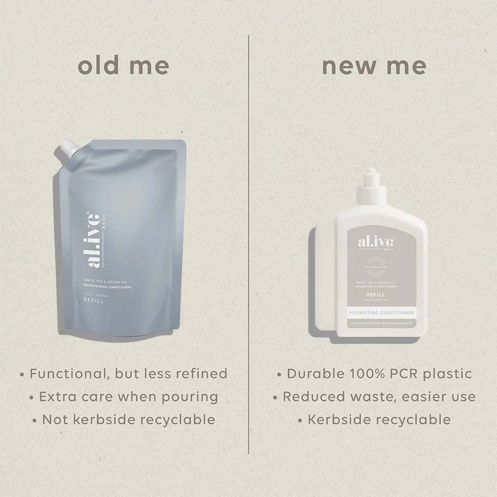Al.ive 650ML Conditioner Refill - White Tea & Argan Oil
