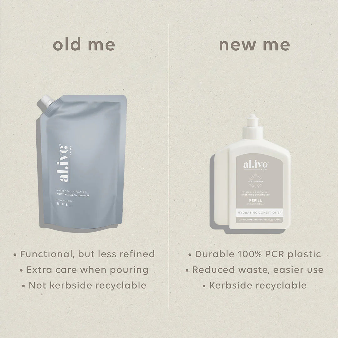 Al.ive 650ML Conditioner Refill - White Tea & Argan Oil