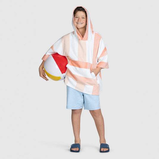 Oodie™ Original Orange Stripe Poncho Towel Kids