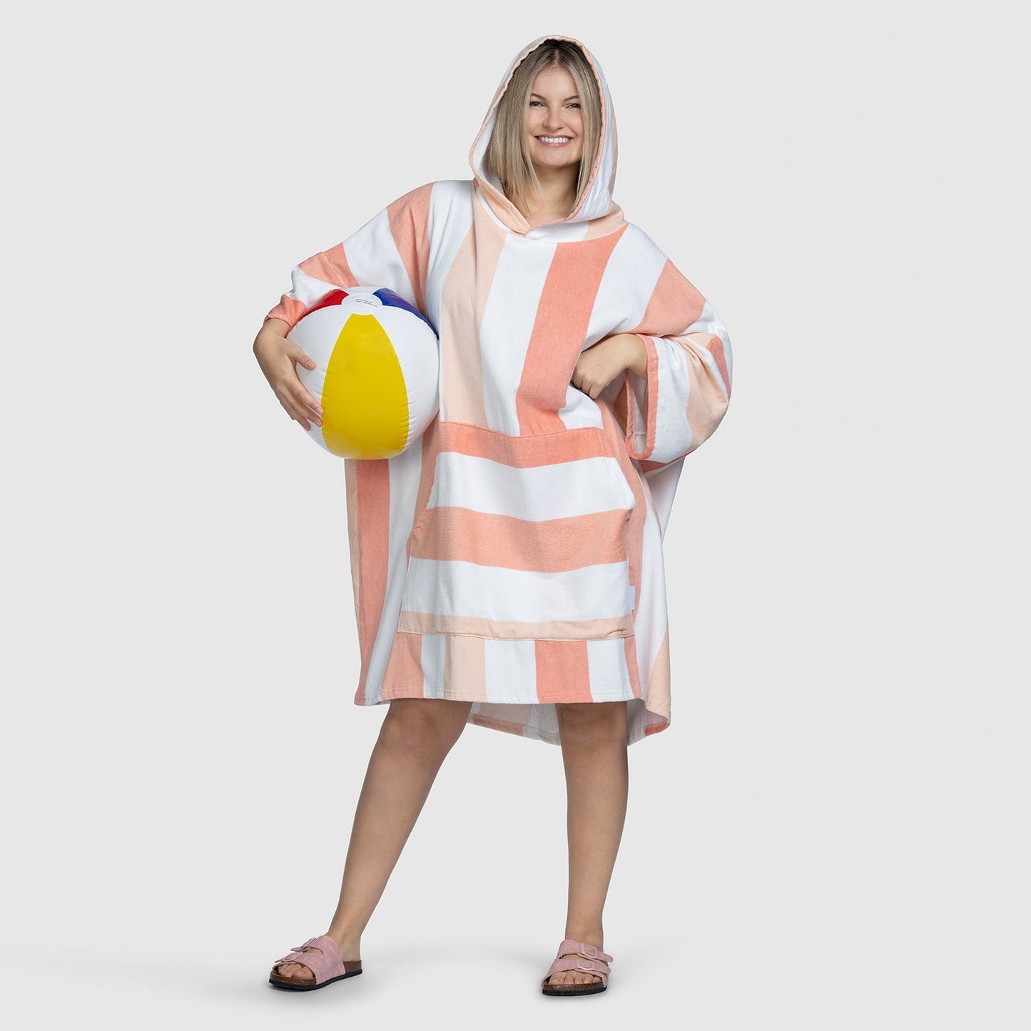 Oodie™ Original Orange Stripe Poncho Towel