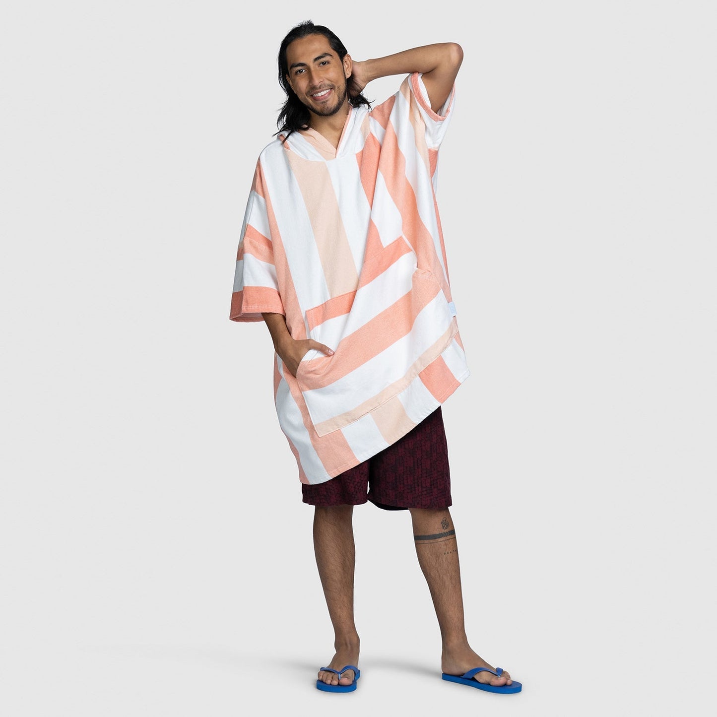 Oodie™ Original Orange Stripe Poncho Towel