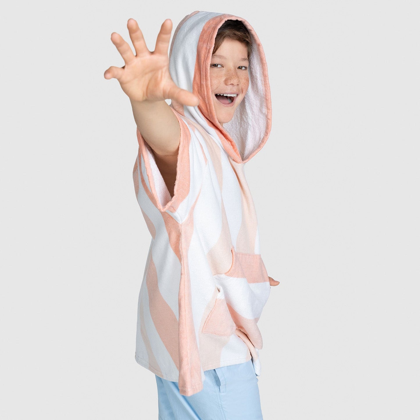 Oodie™ Original Orange Stripe Poncho Towel Kids