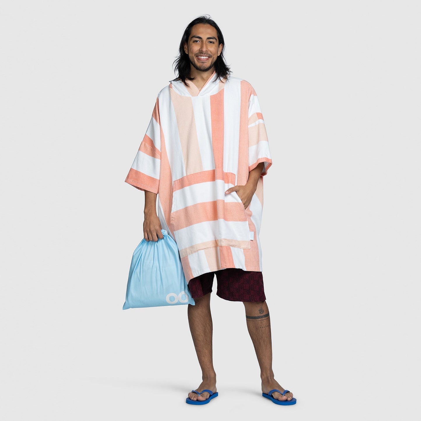 Oodie™ Original Orange Stripe Poncho Towel