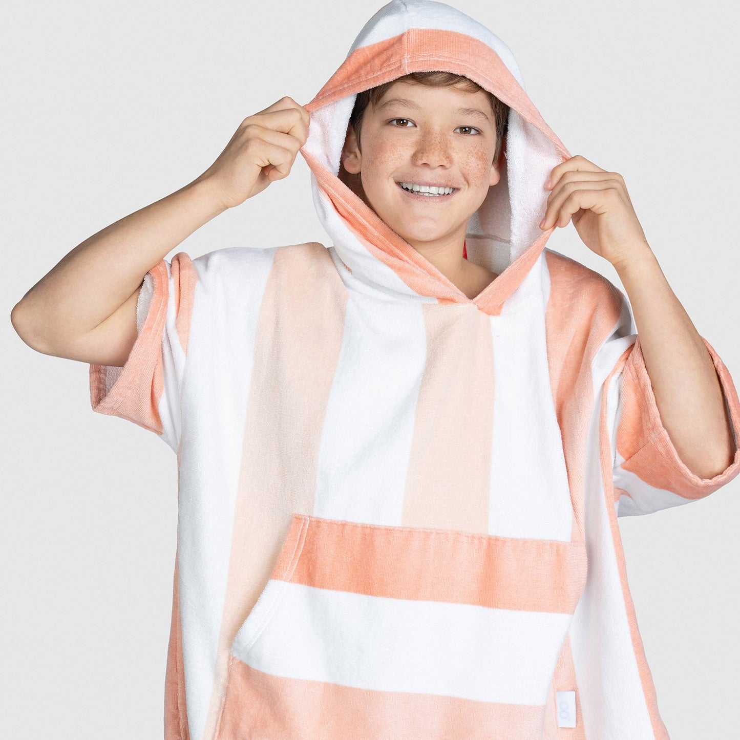 Oodie™ Original Orange Stripe Poncho Towel Kids