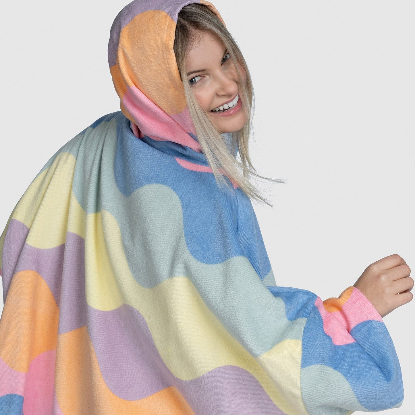 Oodie™ Original Pastel Wave Poncho Towel Adult