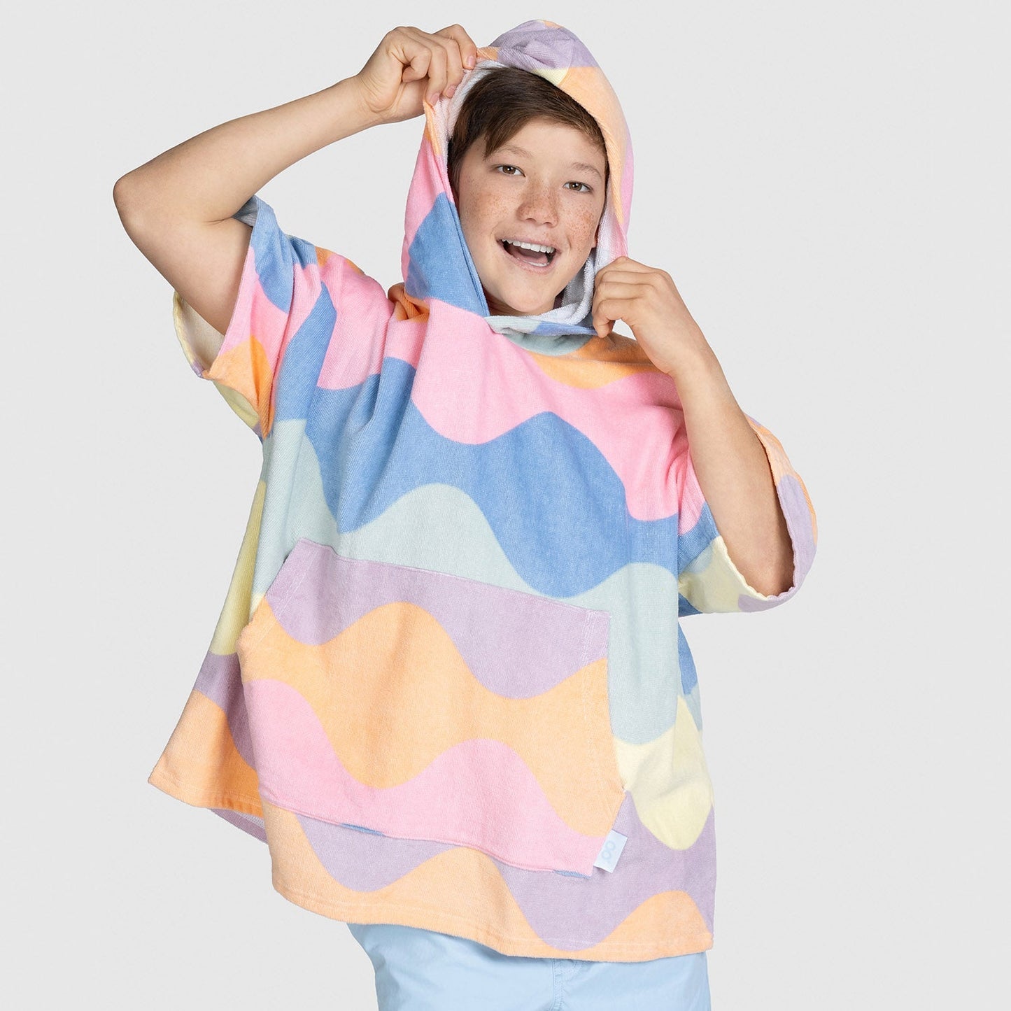 Oodie™ Original Pastel Wave Poncho Towel Kids