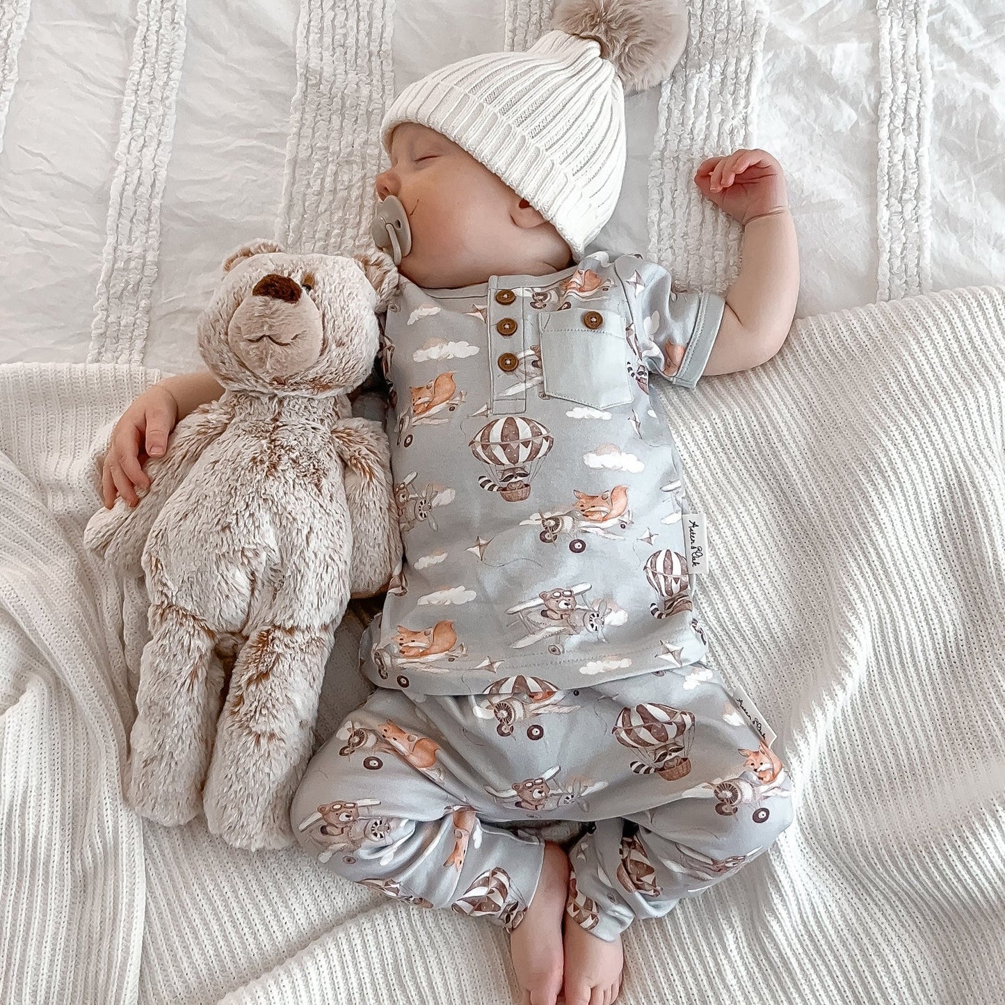 Aster & Oak - Flying Friends Henley Top