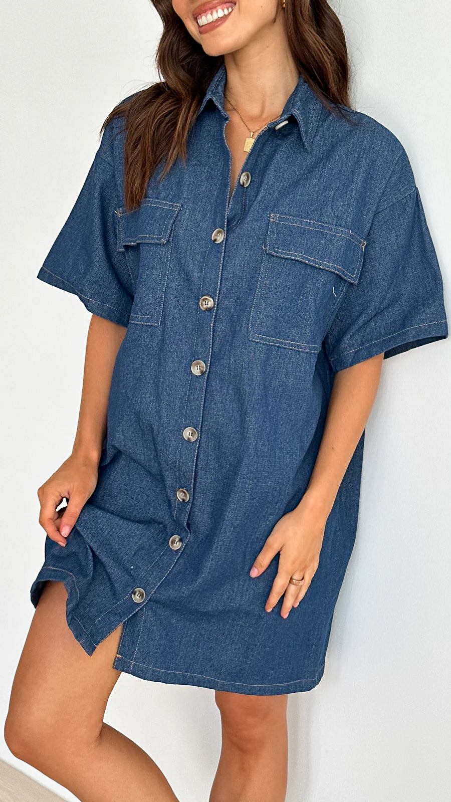 By Frankie - Betsy Oversized Shift Dress Denim