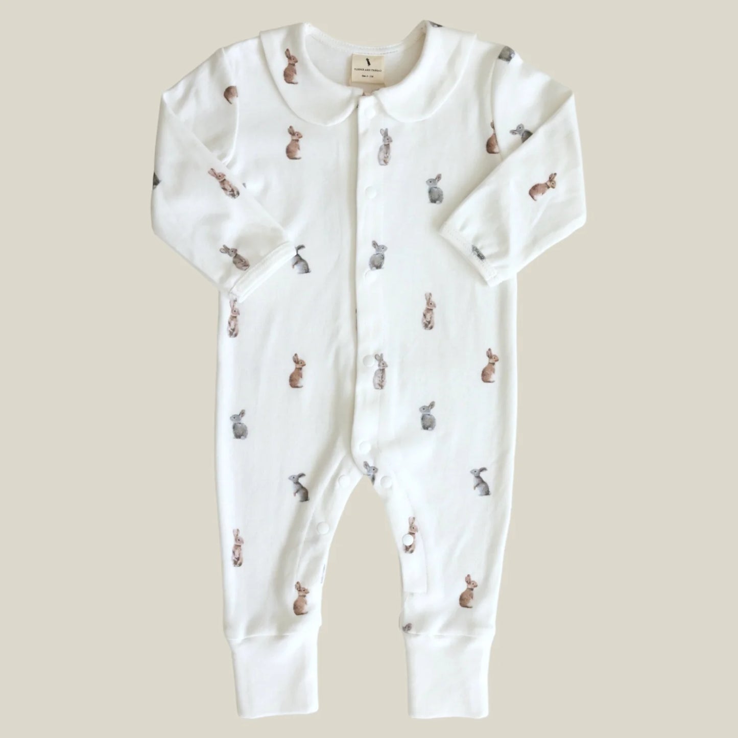 Fledge And Thread Cotton Babygrow - Bunny
