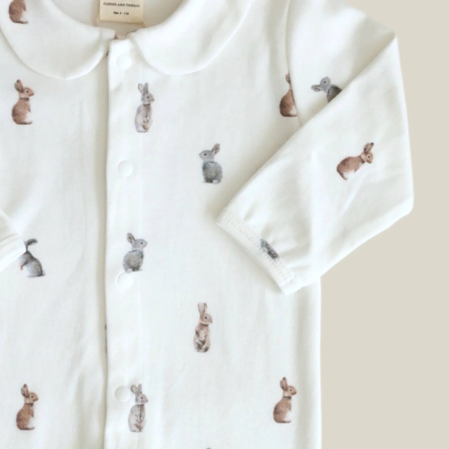 Fledge And Thread Cotton Babygrow - Bunny