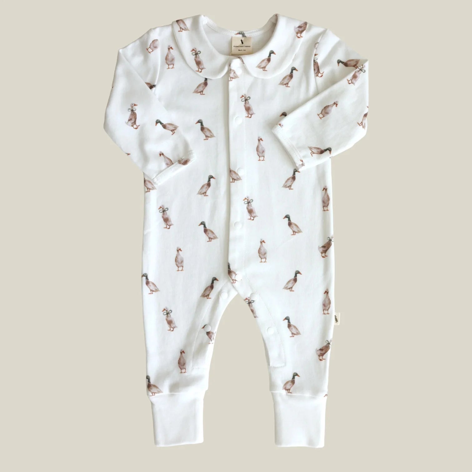 Fledge And Thread Cotton Babygrow - Duck