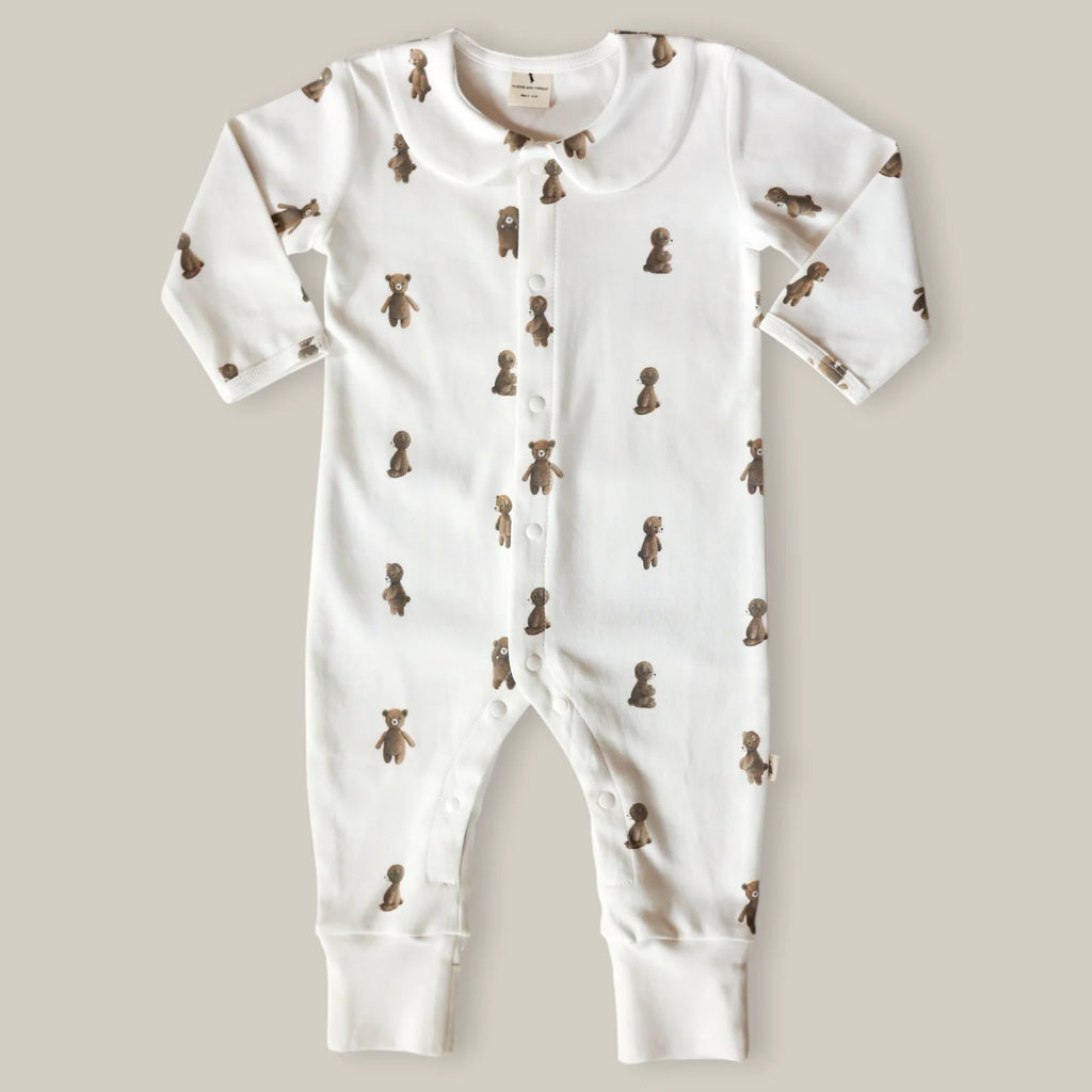 Fledge And Thread Cotton Babygrow - Teddy Bear