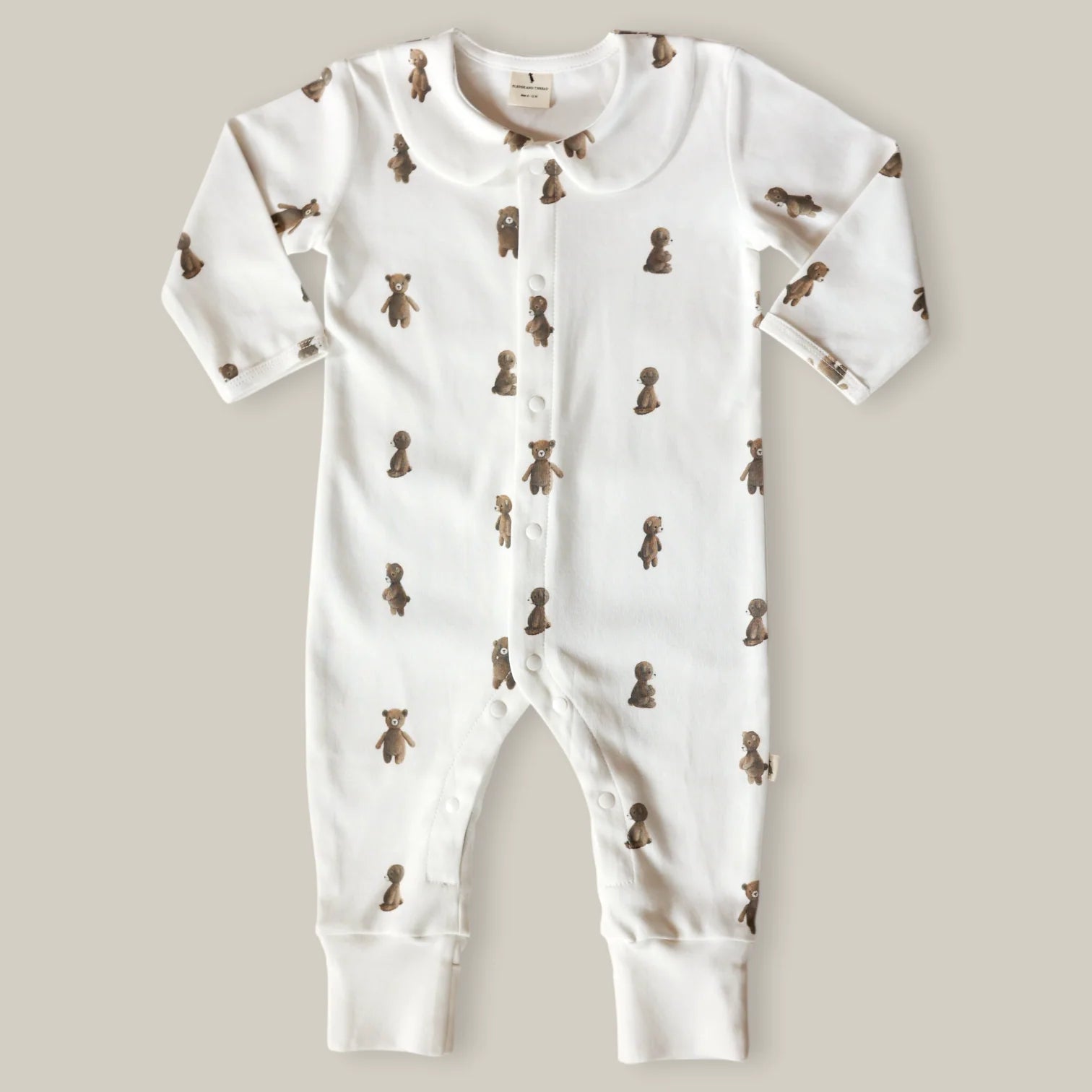 Fledge And Thread Cotton Babygrow - Teddy Bear