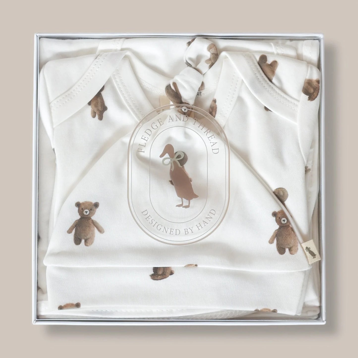 Fledge And Thread Baby Gift Box - Teddy Bear