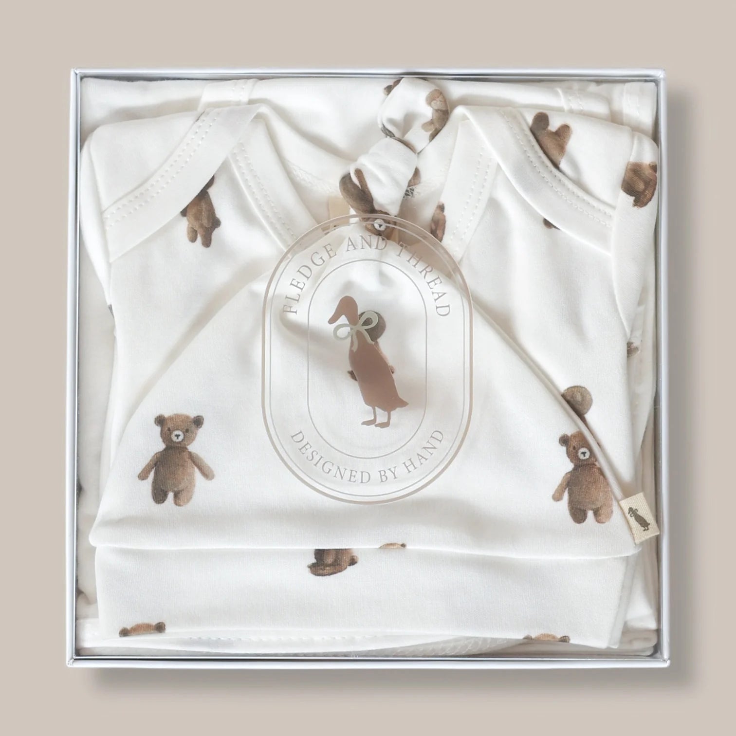Fledge And Thread Baby Gift Box - Teddy Bear