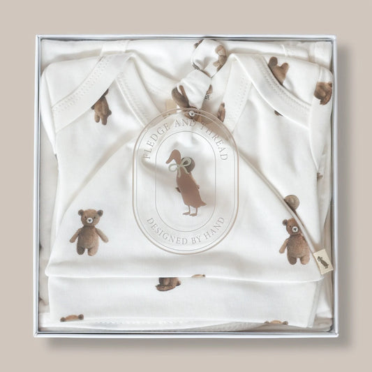 Fledge And Thread Baby Gift Box - Teddy Bear