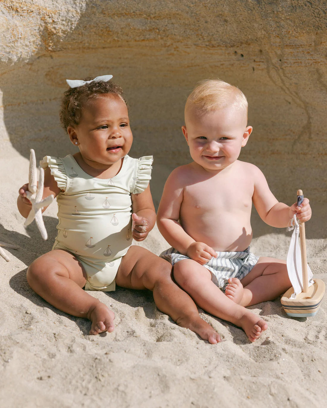 Quincy Mae Scoop Back One-Piece || Sailboats