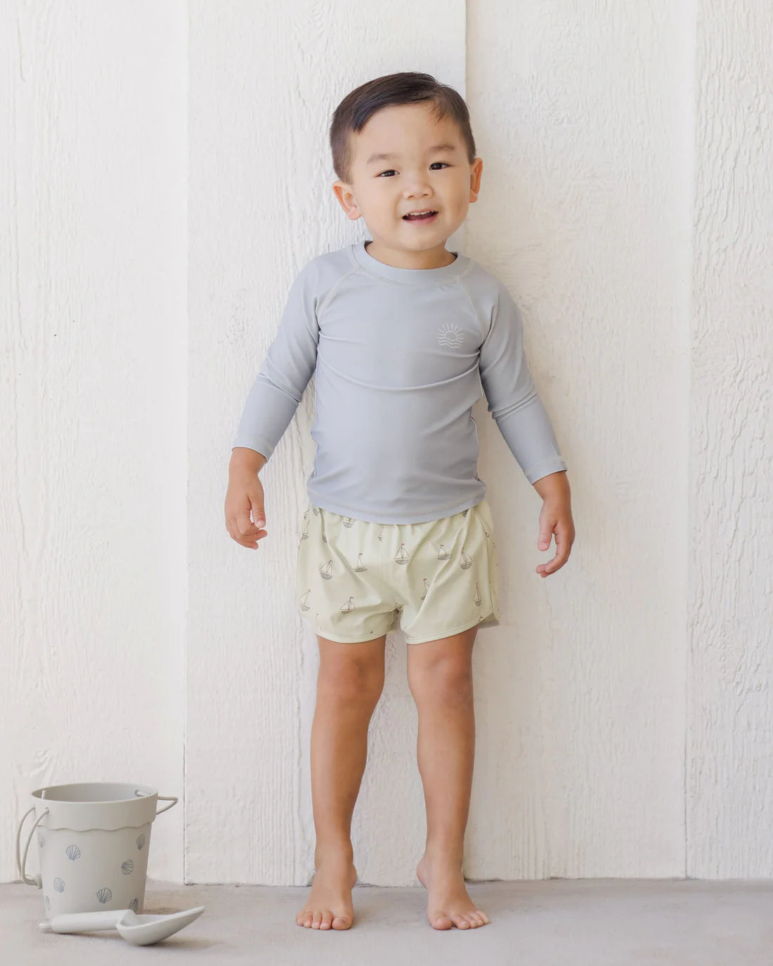 Quincy Mae Boys Swim Short || Sailboats