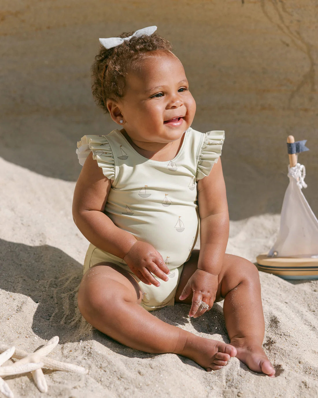 Quincy Mae Scoop Back One-Piece || Sailboats