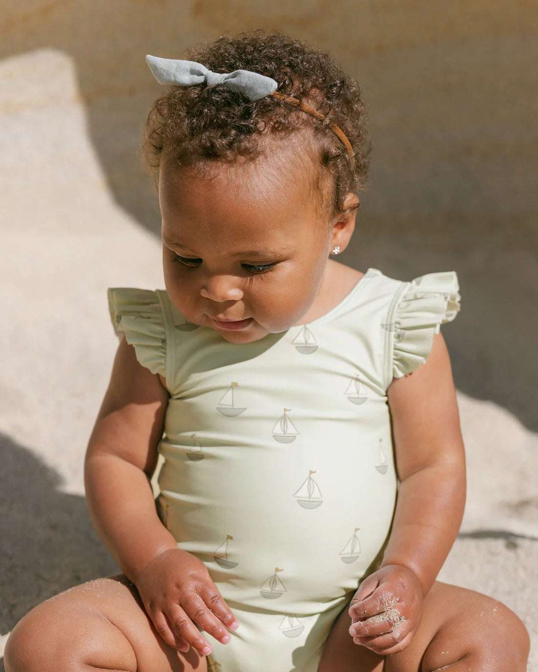 Quincy Mae Scoop Back One-Piece || Sailboats