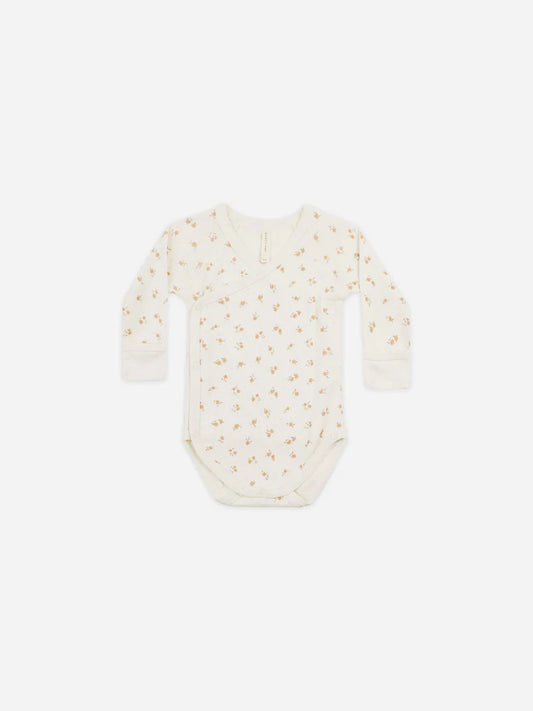 Quincy Mae Pointelle Side Snap Bodysuit || Ditsy Melon