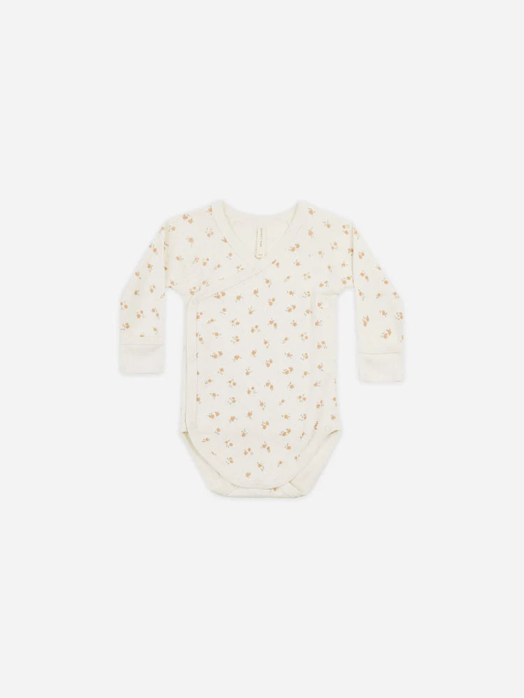 Quincy Mae Pointelle Side Snap Bodysuit || Ditsy Melon