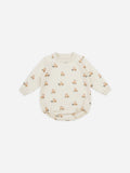 Quincy Mae crewneck bubble romper | tractors