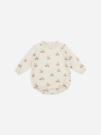 Quincy Mae crewneck bubble romper | tractors