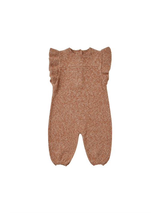 Quincy Mae Mira knit romper || heathered clay