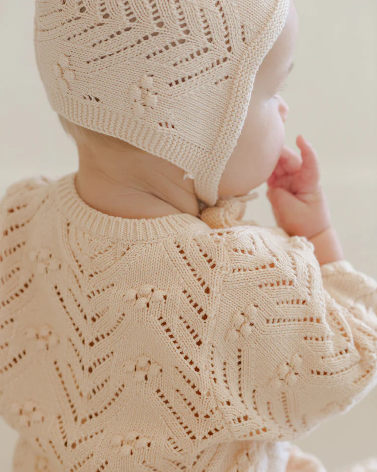 Quincy Mae Knit Bonnet || Shell